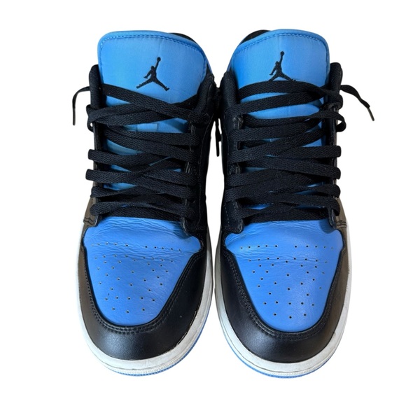 Jordan 1 Low Nike Sneakers Black and University Blue Men's Size 11 Shoes - Picture 2 of 7